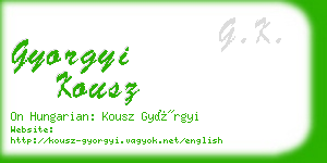 gyorgyi kousz business card